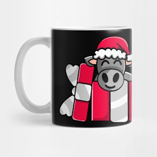 Cute Angus Cow in Christmas Gift Mug